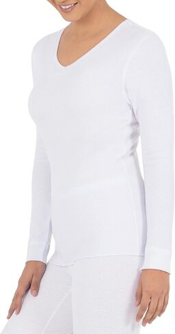 Fruit of the Loom Women's Micro Waffle Thermal V-Neck in Saudi Arabia