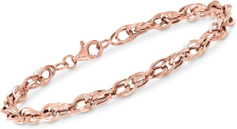 روس سيمونز 14kt الذهب الوردي وصلة مزدوجة البيضاوي سوار. 7 إنشات in Saudi Arabia