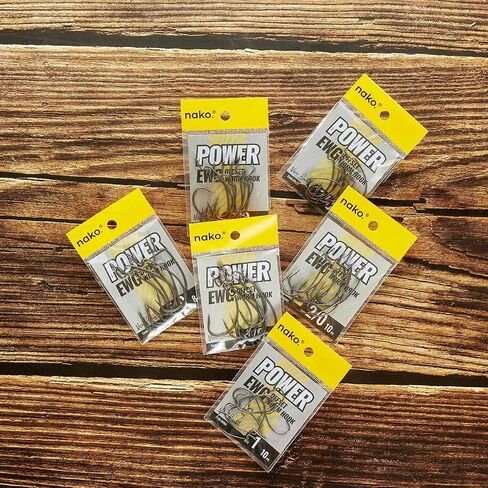 nako. 10 Pack Offset Shank EWG Worm Hook 9203 (#4/0 (10 Pack)) in Kuwait
