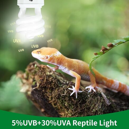 UVA UVB Reptile Light-15W 5.0,Tropical & Sub-Tropical Terrarium Compact Fluorescent Lamp,UVB Reptile Light Bulb for Snake,Chameleons,Iguanas in Saudi Arabia