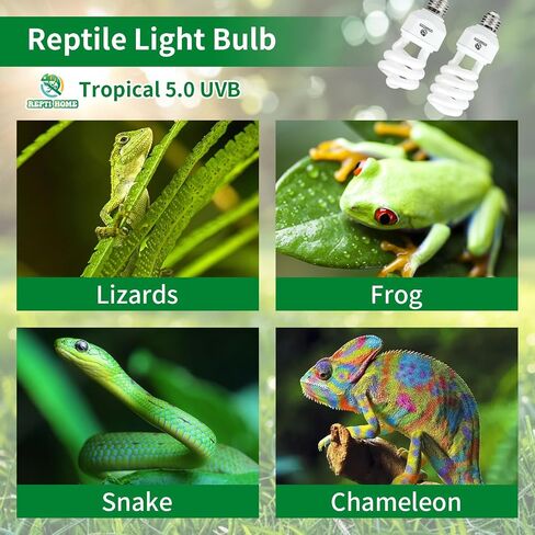 UVA UVB Reptile Light-15W 5.0,Tropical & Sub-Tropical Terrarium Compact Fluorescent Lamp,UVB Reptile Light Bulb for Snake,Chameleons,Iguanas in Saudi Arabia