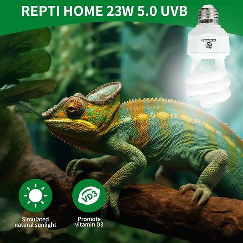 UVA UVB Reptile Light-15W 5.0,Tropical & Sub-Tropical Terrarium Compact Fluorescent Lamp,UVB Reptile Light Bulb for Snake,Chameleons,Iguanas in Saudi Arabia