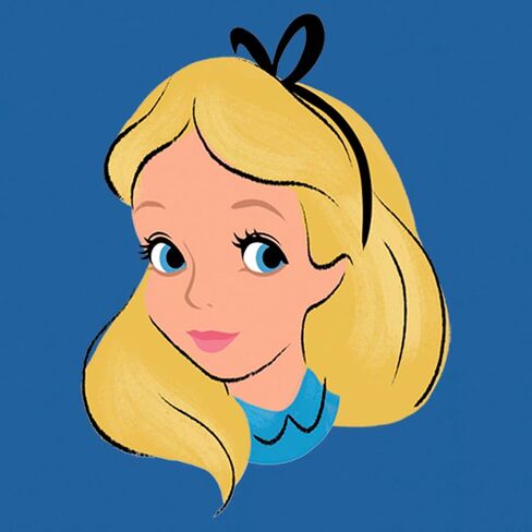 Disney Wonderland Alice Big Face Juniors Tri Blend Tank, Royal Blue Heather, Medium in Saudi Arabia