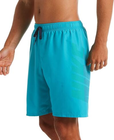 NIKE Swim Men's Standard Logo Volley Short Swim Trunk, Black rift, Large in Saudi Arabia