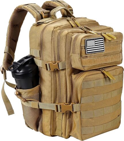 LHI Tactical Military Backpack for Men and Women 25L Army Assault Pack Bag Large Rucksack With Dual Cup Holders - Purple Camo in Kuwait