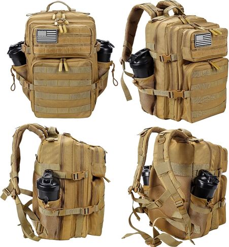 LHI Tactical Military Backpack for Men and Women 25L Army Assault Pack Bag Large Rucksack With Dual Cup Holders - Purple Camo in Kuwait