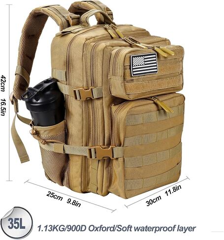 LHI Tactical Military Backpack for Men and Women 25L Army Assault Pack Bag Large Rucksack With Dual Cup Holders - Purple Camo in Kuwait
