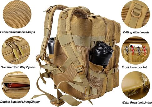 LHI Tactical Military Backpack for Men and Women 25L Army Assault Pack Bag Large Rucksack With Dual Cup Holders - Purple Camo in Kuwait