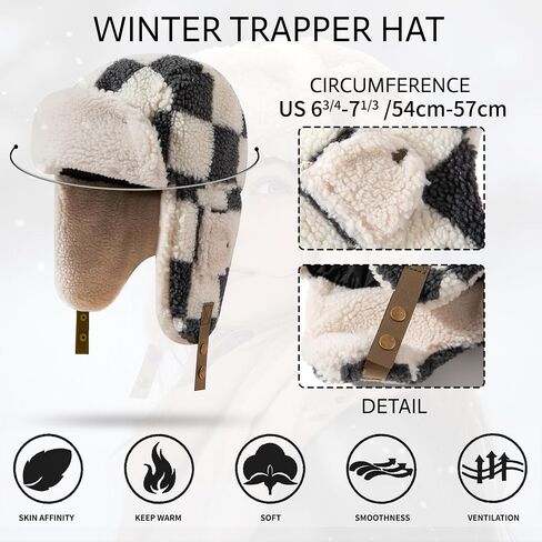 قبعات منفوخة للطقس البارد من CLAPE قبعة الصيادين قبعات شتوية دافئة للرجال قبعة Ushanka الروسية قبعة الطيار مع رفرف الأذن in Kuwait