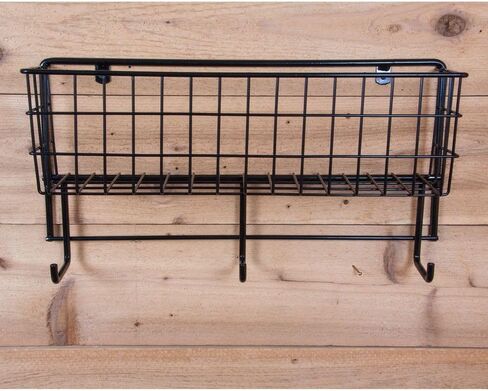 سلة سلكية سهلة الاستخدام ورف للخيول | منظم توريد الحظيرة | شديدة التحمل وسهلة التركيب | قابلة للنقل للعروض | مقاس السلة 5-1/2 عمق × 20 طول × 6 ارتفاع in Kuwait