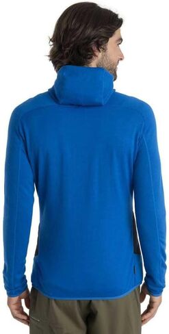 Icebreaker Merino Men's Standard Quantum Hybrid Long Sleeve Full-Zip Hooded Jacket, Lazurite/Midnight Navy, X-Large in Saudi Arabia