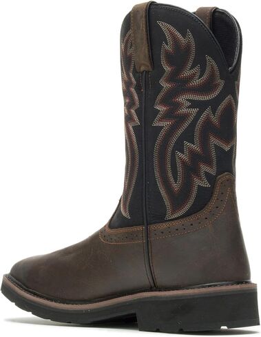 Wolverine mens Rancher Wpf Steel Toe Wellington Work Boot, Black/Brown, 8.5 US in Saudi Arabia