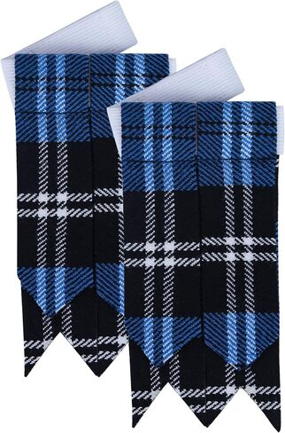 DSS KILT Scottish Traditional KILT HOSE FLASHES for Men Kilt Accessory (Palin Dark Green Tartan) One Size in Kuwait