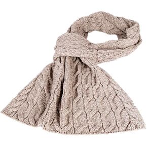Aran Woollen Mills Pull Through SuperSoft Merino Wool Cable Knit Shawl, Natural, One Size in Kuwait