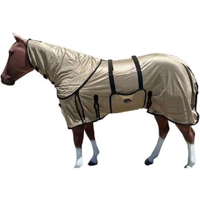 HILASON 78 Inches Horse Fly Sheet With Neck Cover Ultra Violet Rays Protect Mesh Bug Mosquito Summer Spring | Fly Sheet | Horse Turnout Sheet | Fly Sheet for Horses | Bug and Mosquito Protection | Fly in Kuwait