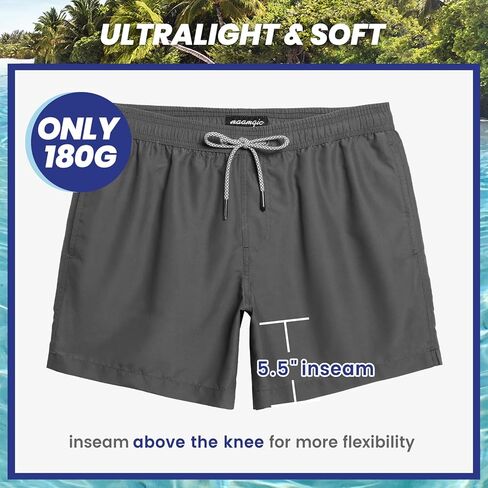maamgic Mens Swim Trunks 5" with Mesh Lining Quick Dry Bathing Suits for Men Swim Shorts Swimwear Large in Saudi Arabia