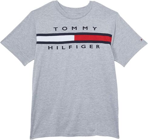 Tommy Hilfiger Boy's Signature Flag Tee (Big Kids) Grey Heather XL (20 Big Kid) in Saudi Arabia