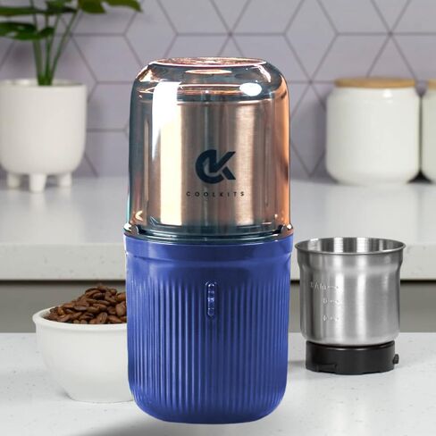 COOLKITS Coffee Grinder [ 170g / 5.7 OZ ], Shockproof Herb Grinder,Spice grinder with 304 Stainless Steel Removable Bowl and Sharp Blades, Espresso Grinder, Fast and reliable. in Saudi Arabia