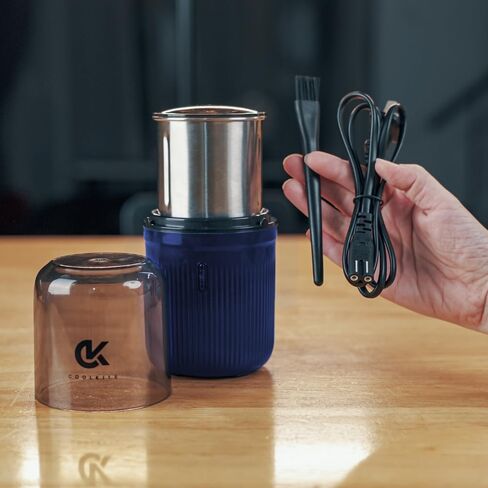 COOLKITS Coffee Grinder [ 170g / 5.7 OZ ], Shockproof Herb Grinder,Spice grinder with 304 Stainless Steel Removable Bowl and Sharp Blades, Espresso Grinder, Fast and reliable. in Saudi Arabia