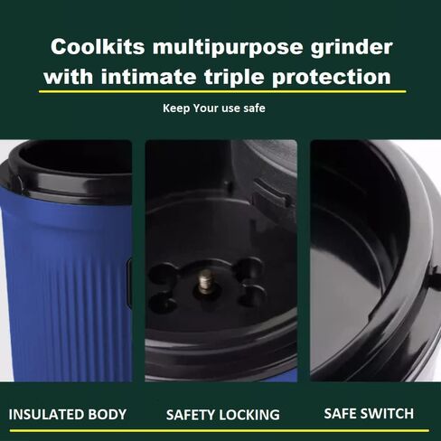 COOLKITS Coffee Grinder [ 170g / 5.7 OZ ], Shockproof Herb Grinder,Spice grinder with 304 Stainless Steel Removable Bowl and Sharp Blades, Espresso Grinder, Fast and reliable. in Saudi Arabia