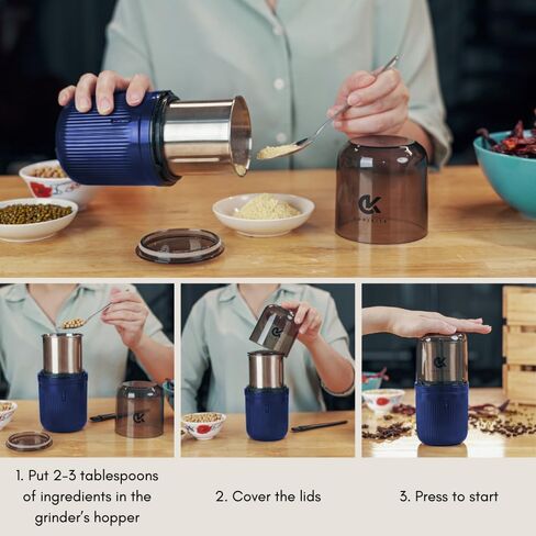 COOLKITS Coffee Grinder [ 170g / 5.7 OZ ], Shockproof Herb Grinder,Spice grinder with 304 Stainless Steel Removable Bowl and Sharp Blades, Espresso Grinder, Fast and reliable. in Saudi Arabia