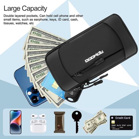 RDMODO Running Armband Phone Holder with Crossbody Shoulder Bag, Phone Arm Bands for iPhone 12 13 14 Samsung Galaxy S23 S22 Up to 6.7 Inch, Sweatproof Arm Bag for Running Jogging (Crossbody Bag Blue) in Saudi Arabia