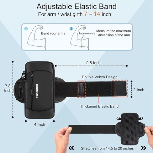 RDMODO Running Armband Phone Holder with Crossbody Shoulder Bag, Phone Arm Bands for iPhone 12 13 14 Samsung Galaxy S23 S22 Up to 6.7 Inch, Sweatproof Arm Bag for Running Jogging (Crossbody Bag Blue) in Saudi Arabia