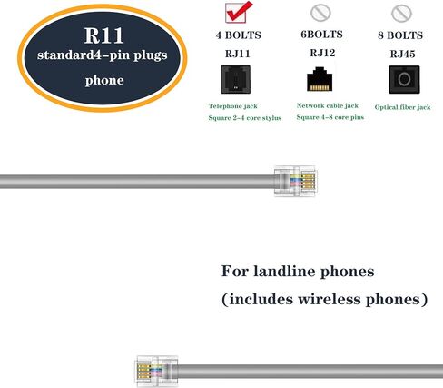 Ubramac 3Pack Phone Cord Phone Telephone Extension Cord 3.3ft Cable Line with Standard RJ11 6P4C Plugs for Landline Phone and Fax,(White, 3.3Feet) in Saudi Arabia