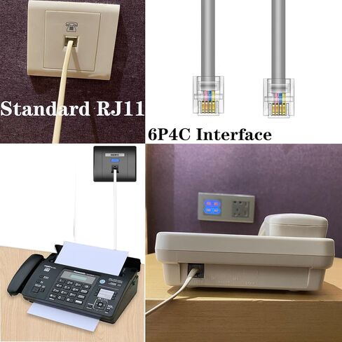 Ubramac 3Pack Phone Cord Phone Telephone Extension Cord 3.3ft Cable Line with Standard RJ11 6P4C Plugs for Landline Phone and Fax,(White, 3.3Feet) in Saudi Arabia