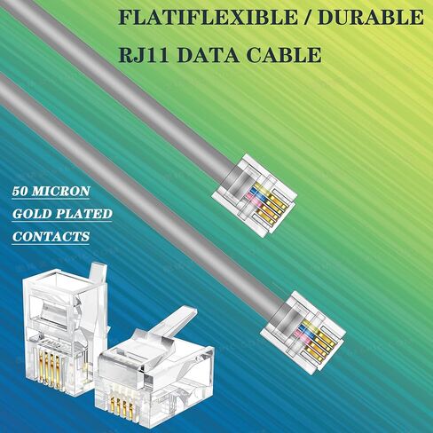 Ubramac 3Pack Phone Cord Phone Telephone Extension Cord 3.3ft Cable Line with Standard RJ11 6P4C Plugs for Landline Phone and Fax,(White, 3.3Feet) in Saudi Arabia