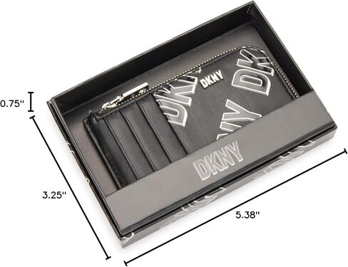 DKNY Women's Casual Phoenix Zip Cas Classic Card Case, BLK/WHT, One Size in Saudi Arabia