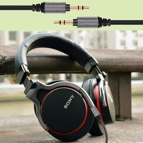 FAAEAL ATH-M50xBT Coiled Audio Cable Aux Cord Compatible with Audio Technica ATH-M50xBT2 SR50BTBK S700BT Wireless Headphones,3.5mm(1/8") Extension Wire with 6.35mm(1/4") Adapter 14ft in Kuwait