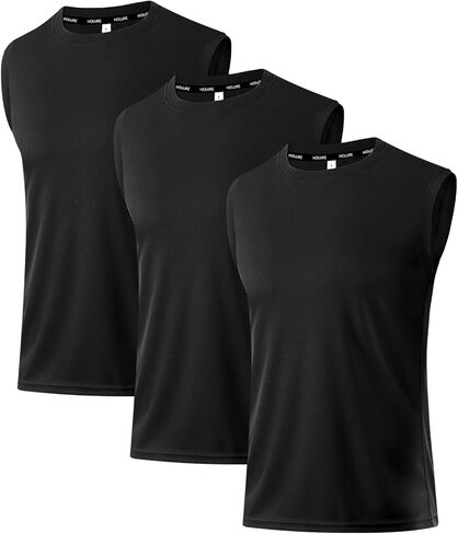 قمصان بدون أكمام شبكية للرجال مكونة من 3 أو 5 قطع من القمصان الرياضية بدون أكمام للتدريب على اللياقة البدنية، قميص رياضي بارد وجاف للتمرين in Kuwait