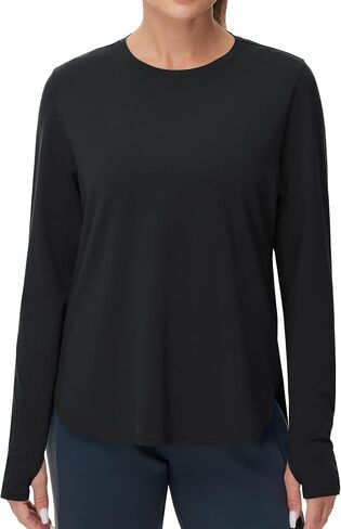 THE GYM PEOPLE Women's Long Sleeve Workout Shirts Lightweight Cotton Running Yoga Tops with Thumb Hole in Saudi Arabia