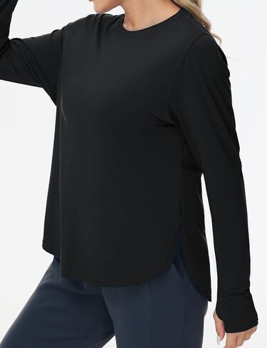 THE GYM PEOPLE Women's Long Sleeve Workout Shirts Lightweight Cotton Running Yoga Tops with Thumb Hole in Saudi Arabia