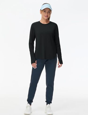 THE GYM PEOPLE Women's Long Sleeve Workout Shirts Lightweight Cotton Running Yoga Tops with Thumb Hole in Saudi Arabia
