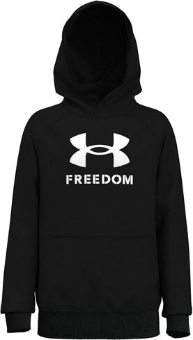 سترة بغطاء للرأس بشعار Freedom Rival للأولاد من Under Armour (للأطفال الكبار) أسود/أبيض LG (للأطفال الكبار من عمر 14 إلى 16 عامًا) in Kuwait