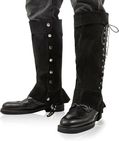 DEGPUM Pirate Boots Covers Renaissance Boot Covers Medieval Boot Covers Medieval Renaissance Steampunk Boots Covers Costume Boots Covers Knight Boot Covers for Halloween Costume Cosplay (Black) in Saudi Arabia