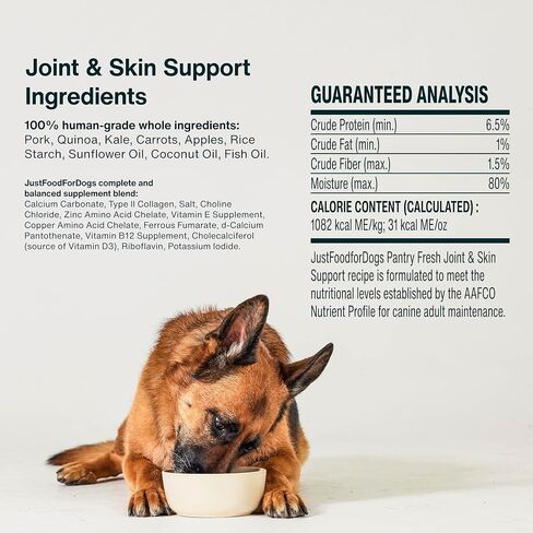 JustFoodForDogs Frozen Fresh Vegan Dog Food, Plant-Based, Complete Meal or Dog Food Topper, Tofu & Quinoa,18 oz (Pack of 7) in Kuwait