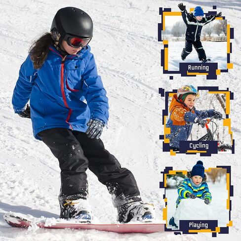 AOTOW Kids Winter Warm Sports Gloves - Cold Weather Thermal Snow Bike Touch Screen Children Mittens Boys Girls in Kuwait