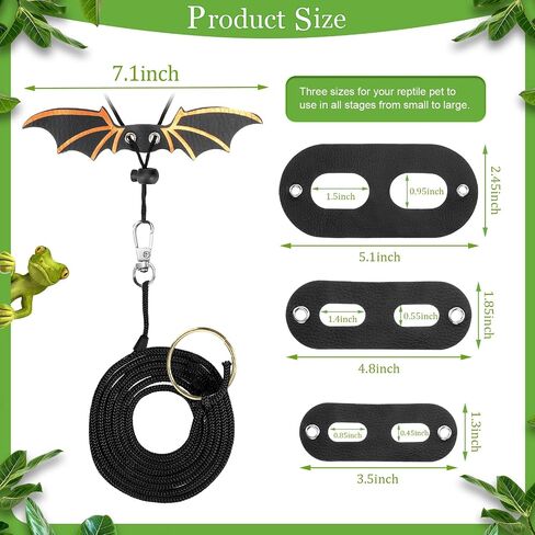 5 Pieces Bearded Dragon Accessories Toy Set Bearded Dragon Leashes and Harnesses S/M/L 3 Size Packed Lizard Harness Mini Scooter Lizard Helmet Hats Adjustable Bearded Dragon Leash (Black) in Saudi Arabia
