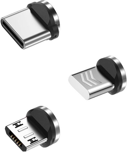 EndlesShine 1 دبوس كابل شحن مغناطيسي محول موصل نصائح الرأس للنوع C، Micro USB، iProducts (كابل مغناطيسي مناسب 1Pin) in Kuwait