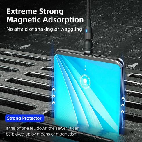 EndlesShine 1 دبوس كابل شحن مغناطيسي محول موصل نصائح الرأس للنوع C، Micro USB، iProducts (كابل مغناطيسي مناسب 1Pin) in Kuwait
