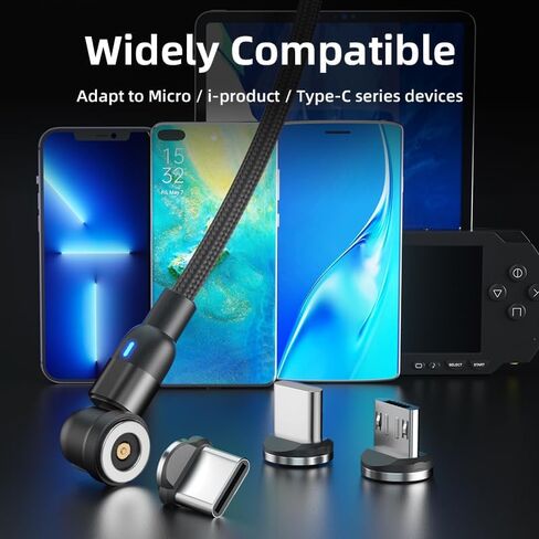 EndlesShine 1 دبوس كابل شحن مغناطيسي محول موصل نصائح الرأس للنوع C، Micro USB، iProducts (كابل مغناطيسي مناسب 1Pin) in Kuwait