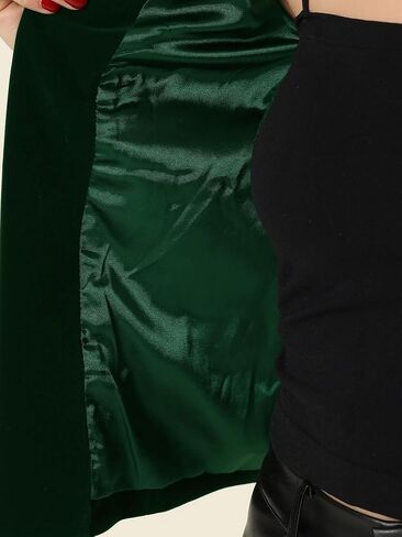 Allegra K Velvet Jacket for Women's Stand Collar Button Decor Open Front Vintage Jackets in Saudi Arabia