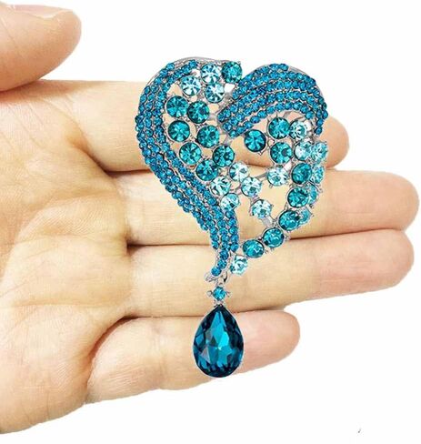 Ezing 4Pcs Brooch Lot with Large Big Size Rhinestone Crystal Fashion Jewelry in Kuwait