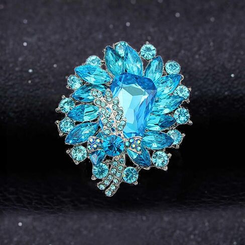 Ezing 4Pcs Brooch Lot with Large Big Size Rhinestone Crystal Fashion Jewelry in Kuwait