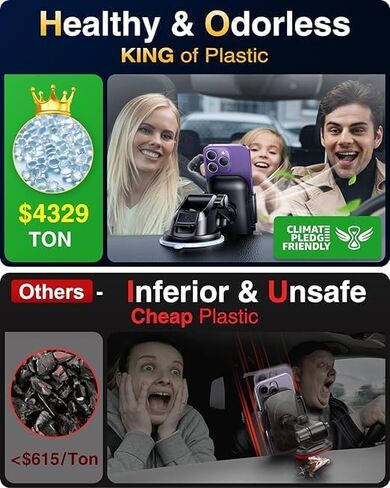 VANMASS Car Phone Holder 2026 Ultimate Military-Grade Strongest Suction & Clip Windshield Dashboard【Newest Best Strongest】Cell Phone Shower & Wall Mounts for iPhone 17 Pro Max 16 15 14 13 Android in Kuwait