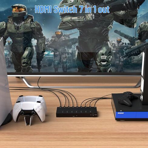 محول HDMI 5x1 HDMI 5 في 1 مخرج HDMI مخرج 5 منافذ مع جهاز تحكم عن بعد يعمل بالأشعة تحت الحمراء HDMI 1.4 HDCP 1.4 يدعم 4KX2K 3D الترا اتش دي دي in Kuwait