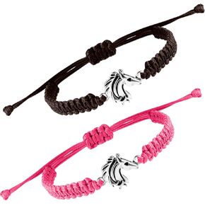 Horse Bit Charm Bracelet for Women, 2 Pcs Horse Lovers Equestrian Jewelry & Gifts, Adjustable Hose Bracelet